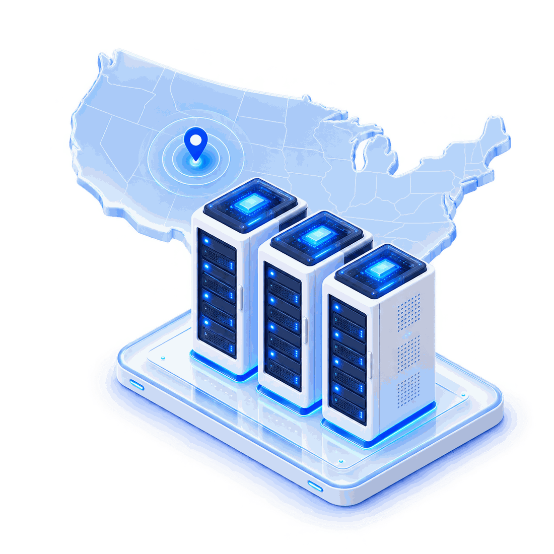 Ilustración 3D del datacenter de VIX Hosting en Estados Unidos Central